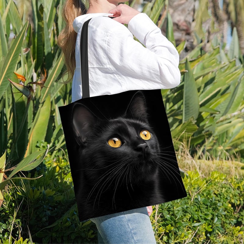 ANNA QUEEN Cat Tote Bag Shoulder Bag Handle Bag for Gym Yoga Picnic Beach Kitchen Reusable - Image 3